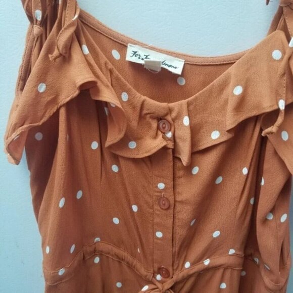 For Love and Lemons Natalia Midi Polka Dot Orange Saffron Dress XS - Picture 12 of 14